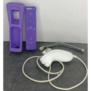 Nintendo Wii Wand Controller Nyko Purple W/ Nunchuck RVL004 & Silicone Sleeve